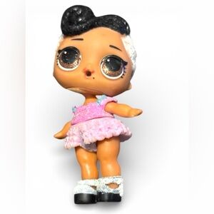 (5) LOL Surprise DOLL FACE BABE Pink Glitter Doll with Black and White Hair
